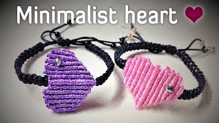 Macrame bracelet tutorial the minimalist heart armlet ❤❤❤ step by step guide by Tita [upl. by Asen]