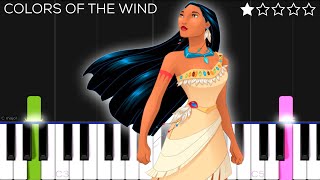 Colors Of The Wind  Pocahontas  EASY Piano Tutorial [upl. by Sharp]