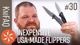 KnifeCenter FAQ 30 Inexpensive American Flippers  How To Sharpen Serrations Best Factory Edges [upl. by Yruama713]