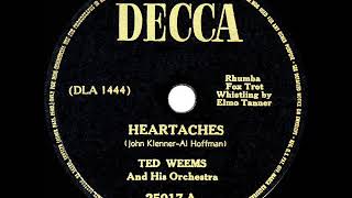 1947 HITS ARCHIVE Heartaches  Ted Weems Decca reissue of 1938 versiona 1 record [upl. by Ynitsed559]