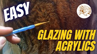 How To GLAZE Using Acrylics  Fur Painting Tips [upl. by Oalsecnew]