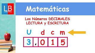 Los Números DECIMALES LECTURA y ESCRITURA ✔👩‍🏫 PRIMARIA [upl. by Wearing]