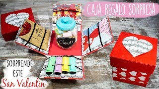 Cartonaje caja regalo sorpresa DIY San Valentín [upl. by Nesnej]