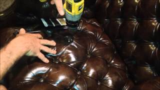 Repair  Restore Leather Tufted Wingback Chair Tutorial [upl. by Justus]