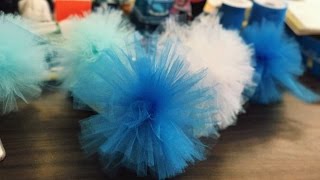 How to Make a Tulle Pom Pom Ball [upl. by Airyk354]