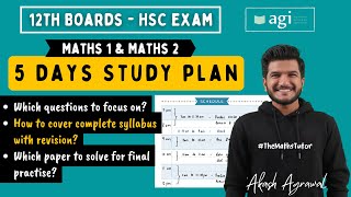 5 Days Maths Study Plan  HSC Commerce 2022  Maths 1 amp 2  Class 12th Boards  Akash Agrawal [upl. by Madalena]