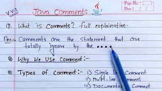 comments in java  types of comments in java [upl. by Ellimahs925]