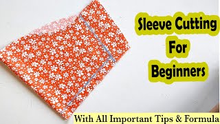 Sleeve Cutting For Beginners  Important Tips with Formula  English Subtitles  Stitch By Stitch [upl. by Iddet]