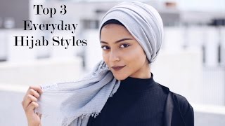 Top 3 Everyday Hijab Styles [upl. by Hairam]