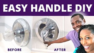 Easy Bathtub Faucet Handle Replacement for Beginners  DIY Power Couple [upl. by Yhpos]