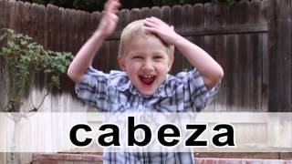 🎶 Cabeza Cara Hombros Pies 👃👂👄 A Song in Spanish for learning the parts of the body [upl. by Lienet]