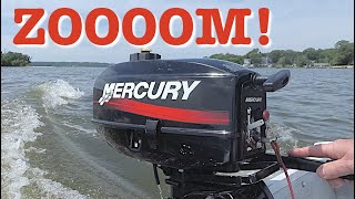 Mercury 25 hp 2 stroke outboard engine starting procedure and demo [upl. by Sregor]