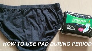 HOW TO USE PAD DURING PERIODSPERIODSPERIOD PADS [upl. by Kepner]