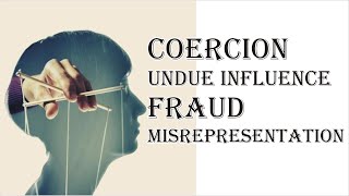 Coercion Undue Influence Fraud Misrepresentation  Indian Contract Act 1872  Law Guru [upl. by Diahann]