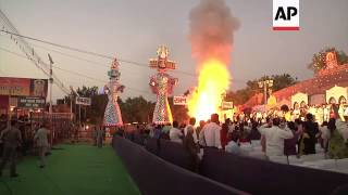 India celebrates Dussehra festival celebrating victory of good over evil [upl. by Mart]