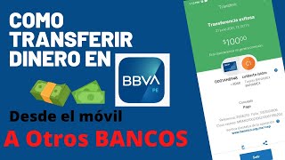 Como hacer una transferencia bancaria BBVA móvil [upl. by Snoddy]