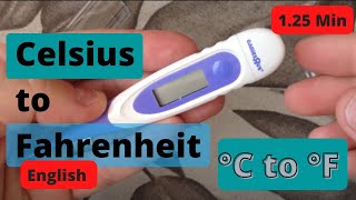 How to switch between Fahrenheit and Celsius Thermometer Babies R us [upl. by Hcirteid986]