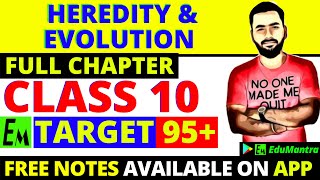 Heredity and Evolution Class 10 Science  Full Biology Chapter 9  One Shot  Target 95 [upl. by Latoyia874]