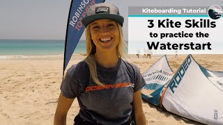 Kiteboarding Tutorial 3 Kite Skills to practice the Waterstart [upl. by Aborn]