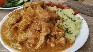 Бефстроганов из куриной грудки  ВКУСНЫЙ УЖИН ЗА 30 минут [upl. by Nahsaj302]