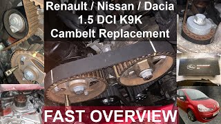 RenaultNissanDacia 15 DCI K9K Cambelt Replacement  Fast Version [upl. by Hsejar206]