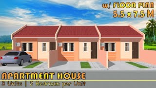 41 SQM  SMALL APARTMENT DESIGN  3 UNITS  2 BEDROOM per UNIT [upl. by Oderf788]