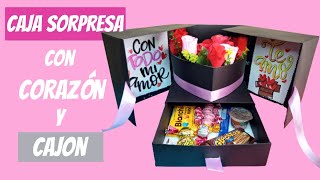 Gift Box  Caja sorpresa con cajon y corazon  DIY [upl. by Aliuqet]