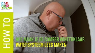 Camper winterklaar maken  water  Campingtrend [upl. by Nyladnek]