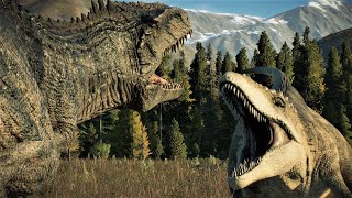 GIGANOTOSAURUS VS CARCHARODONTOSAURUS  Jurassic World Evolution 2 [upl. by Sivehc]