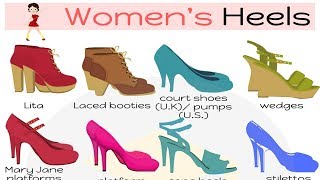 Types of Heels  Learn Different Heels Names in English  List of Heels [upl. by Inneg]