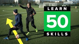 LEARN 50 MATCH SKILLS  Awesome football skills tutorial [upl. by Kantor]