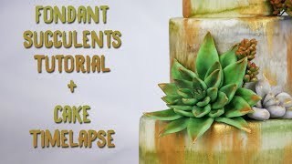 Cake Tutorial  Three Types of Fondant Succulents [upl. by Micro381]