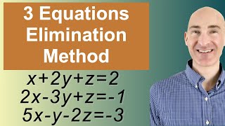 Solving Systems of 3 Equations Elimination [upl. by Craggie]