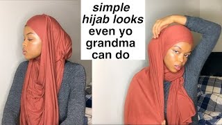 simple easy hijab styles  hijab styles using jersey material [upl. by Cristionna]