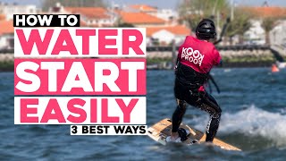 Kitesurfing Water Start 3 BEST ways to manage it easily  Tutorial [upl. by Aibar]