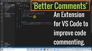 Better Comments  Visual Studio Code extension to improve code commenting [upl. by Kotz]