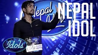 Nishan Bhattarai Nepal Idol 2017 Audition  Idols Global [upl. by Acilejna95]