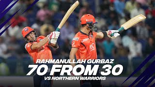 Rahmanullah Gurbaz 70 from 30 vs Northern Warriors  Day 7  Player Highlights [upl. by Youngman]