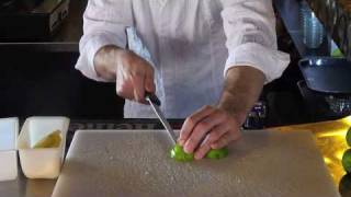 How to Cut Lime Wedges Cutting Limes Bartending Tutorial [upl. by Attenov706]