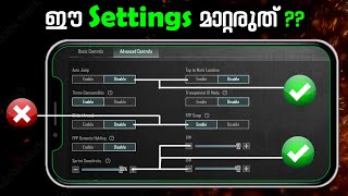 BGMI New Basic Advanced SETTINGSCONTROLS Malayalam Guide Totto3 [upl. by Hsot]