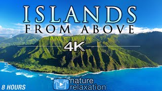 8 HOUR DRONE FILM quotIslands From Abovequot 4K  Music by Nature Relaxation™ Ambient AppleTV Style [upl. by Izzy]