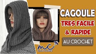 Comment faire une cagoule toutes tailles facile et rapide au crochet tuto pas à pas débutante [upl. by Sholom]