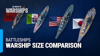 Warship Size Comparison Battleships in World of Warships [upl. by Ythomit428]