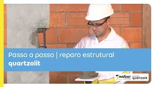 Como aplicar reparo estrutural  Weber quartzolit [upl. by Lita]