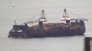 Seaspan Log Barge in English Bay [upl. by Inahc]