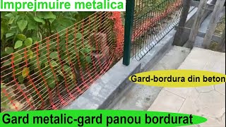 Gard metalic decorativ🚧montaj panou bordurat zincat🚧Executie gard betonat pe teren inclinat📶 [upl. by Aytac387]