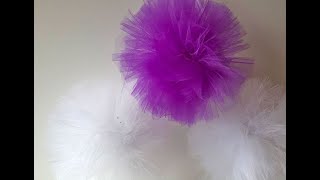 DIY Large Tulle Pom Pom Balls [upl. by Llatsyrk]