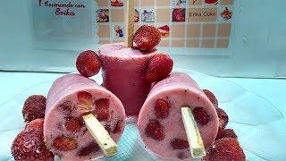 🍓 PALETAS TRES LECHES CON FRESA SUPER CREMOSAS [upl. by Silohcin]