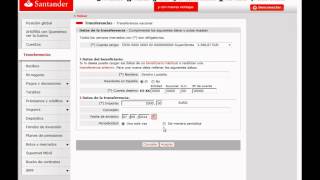 Banco Santander  Transferencias banca online [upl. by Kalin]