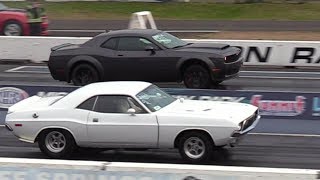 Dodge Demon vs Old School Muscle Cars  drag racing [upl. by Hanako]